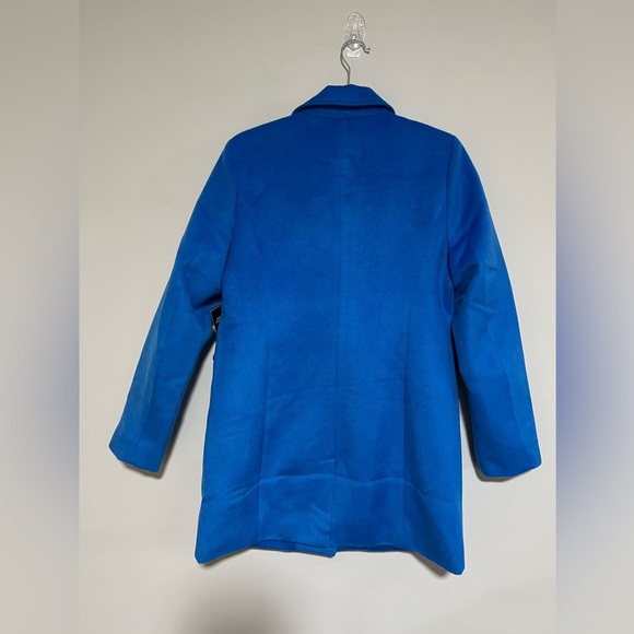 Boston Proper Classic Princess Blue Tailored Pea Coat Size 8 Old Money Preppy - Picture 2 of 12